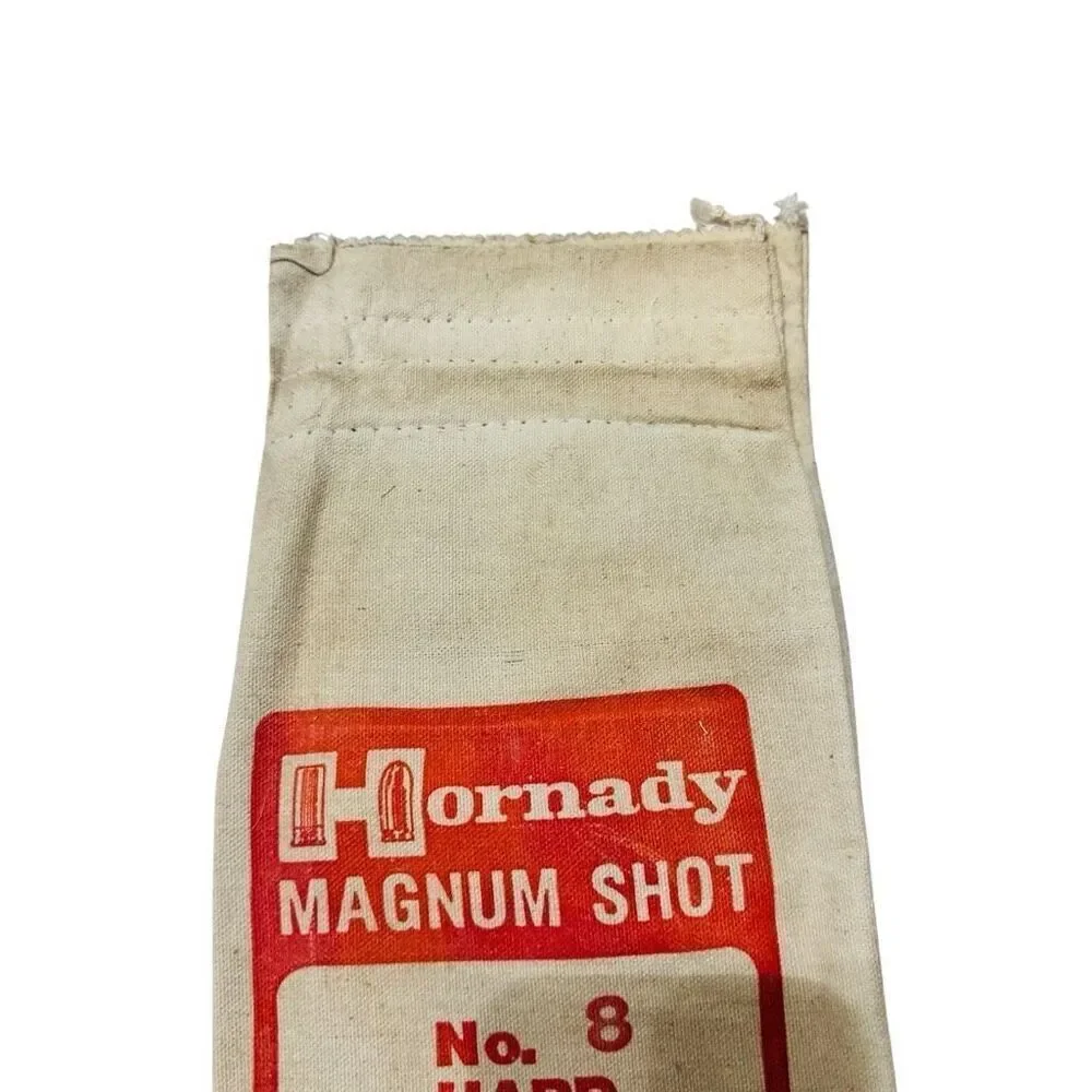 HORNADY MAGNUM SHOT 25 Lb. LEAD #8 SHOT Canvas Ammo Bag Advertisement  Empty